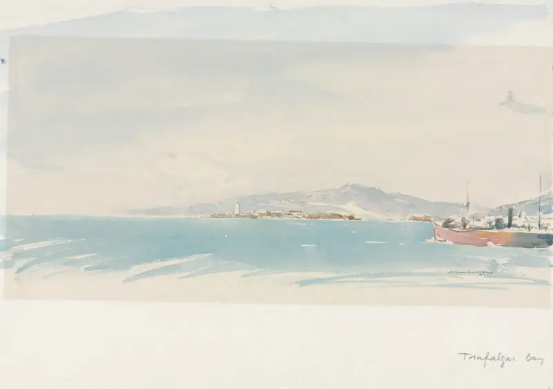 Trafalgar Bay, Spain av Muirhead Bone