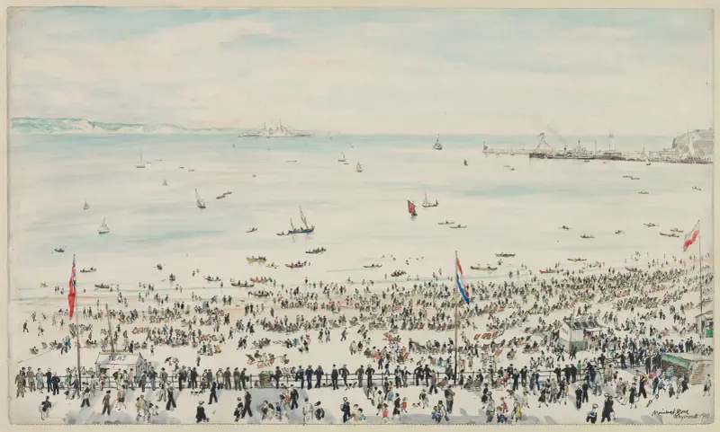 Weymouth Bay, firandet av segerdagen av Muirhead Bone