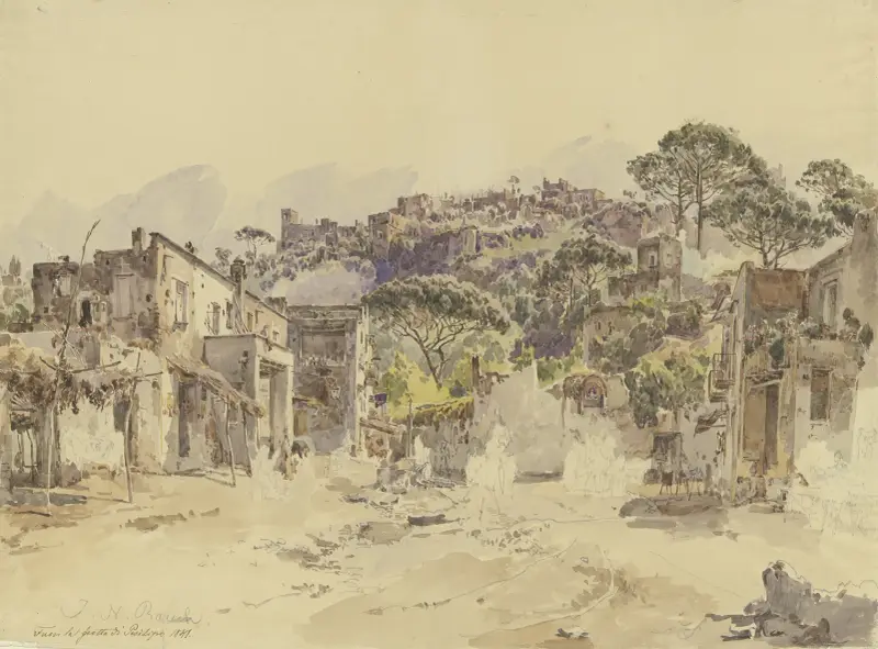 Fuori la grotta di Posilipo av Johann Nepomuk Rauch