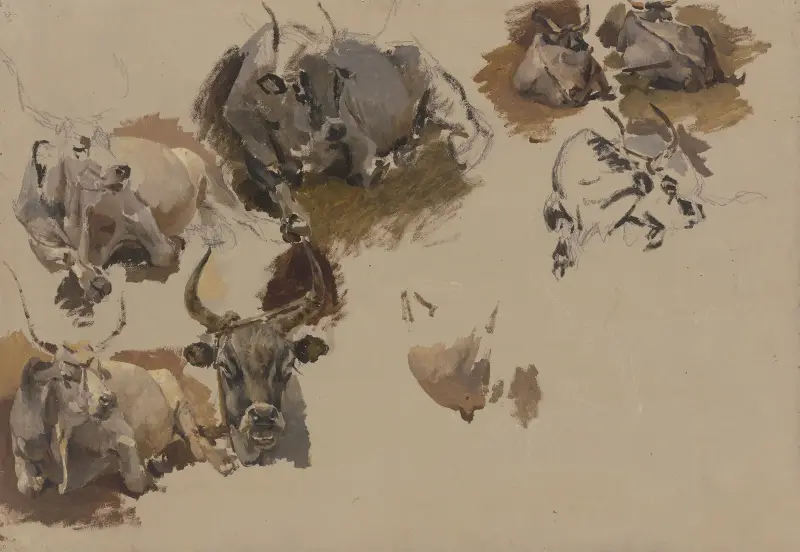 Kor på Campo Vaccino i Rom av Johann Nepomuk Rauch