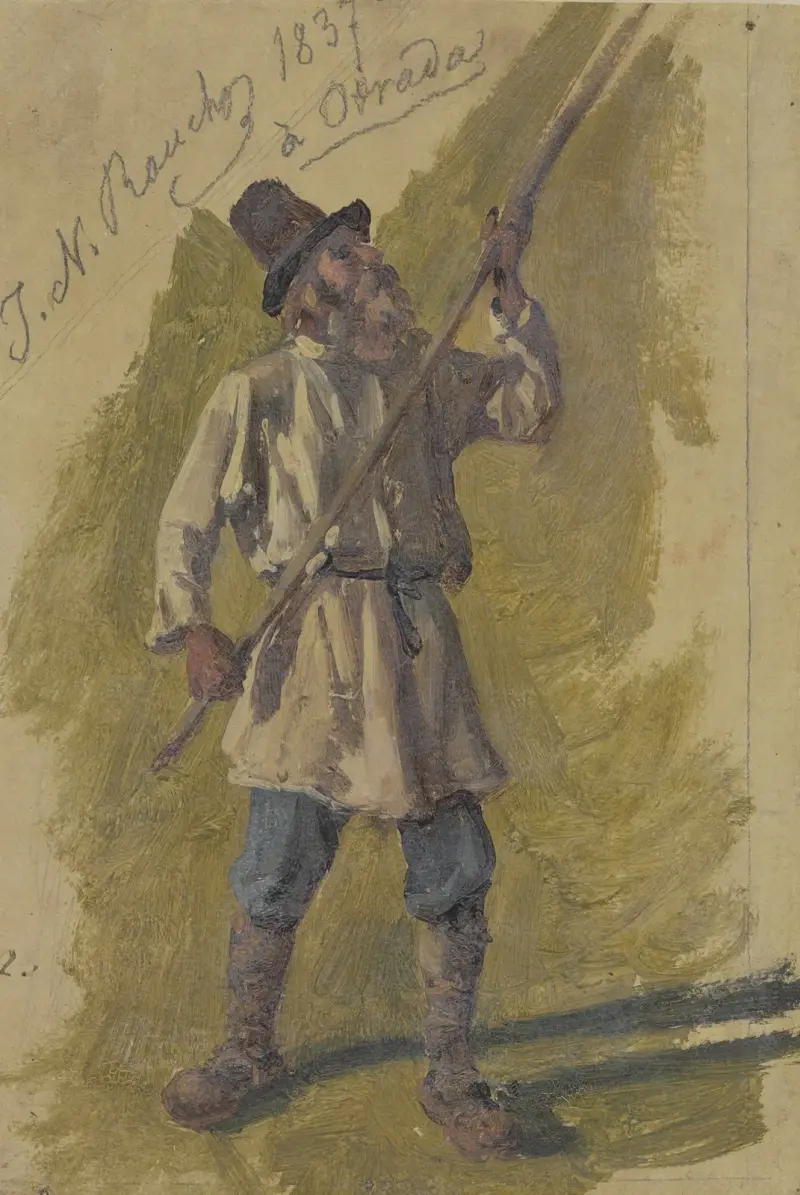 Russischer Bauer bei der Arbeit av Johann Nepomuk Rauch