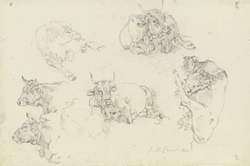 Six cattle av Johann Nepomuk Rauch