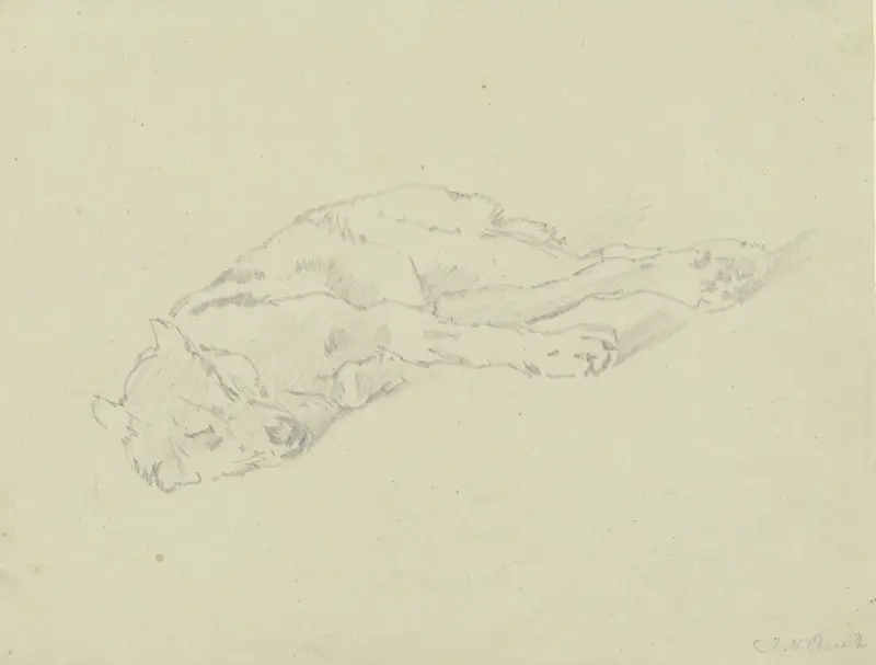 Sleeping wolf av Johann Nepomuk Rauch