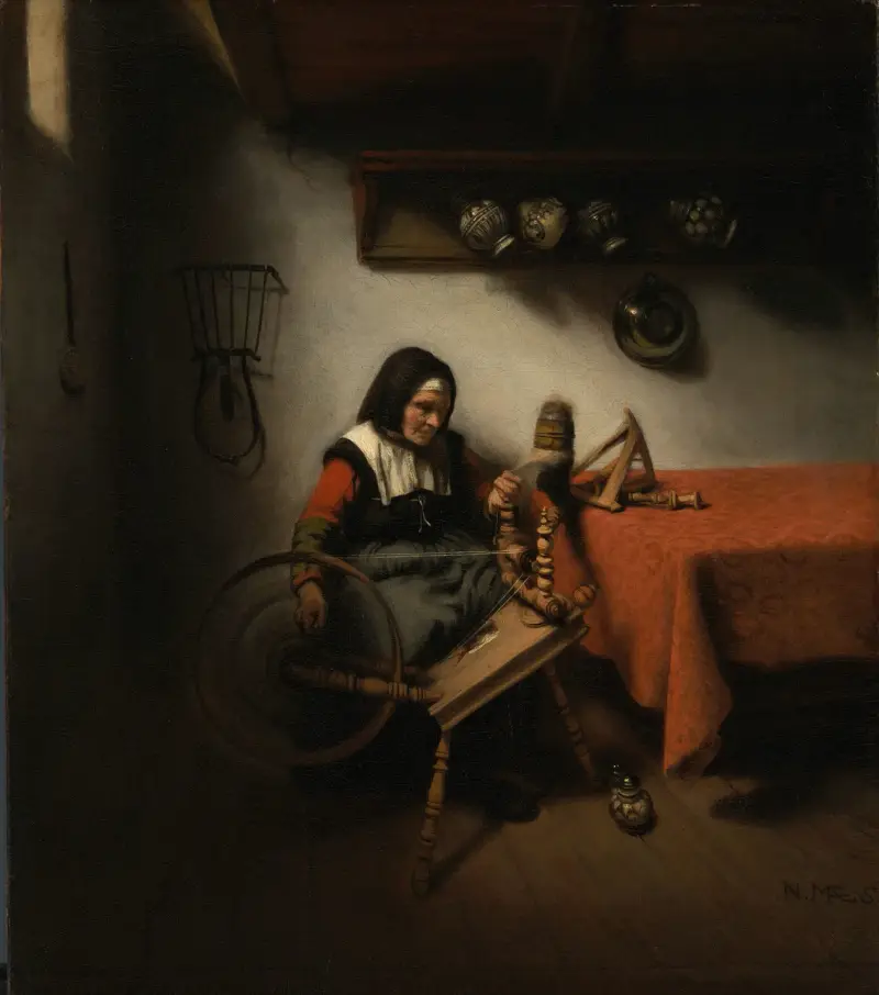 Old Woman Spinning av Nicolaes Maes