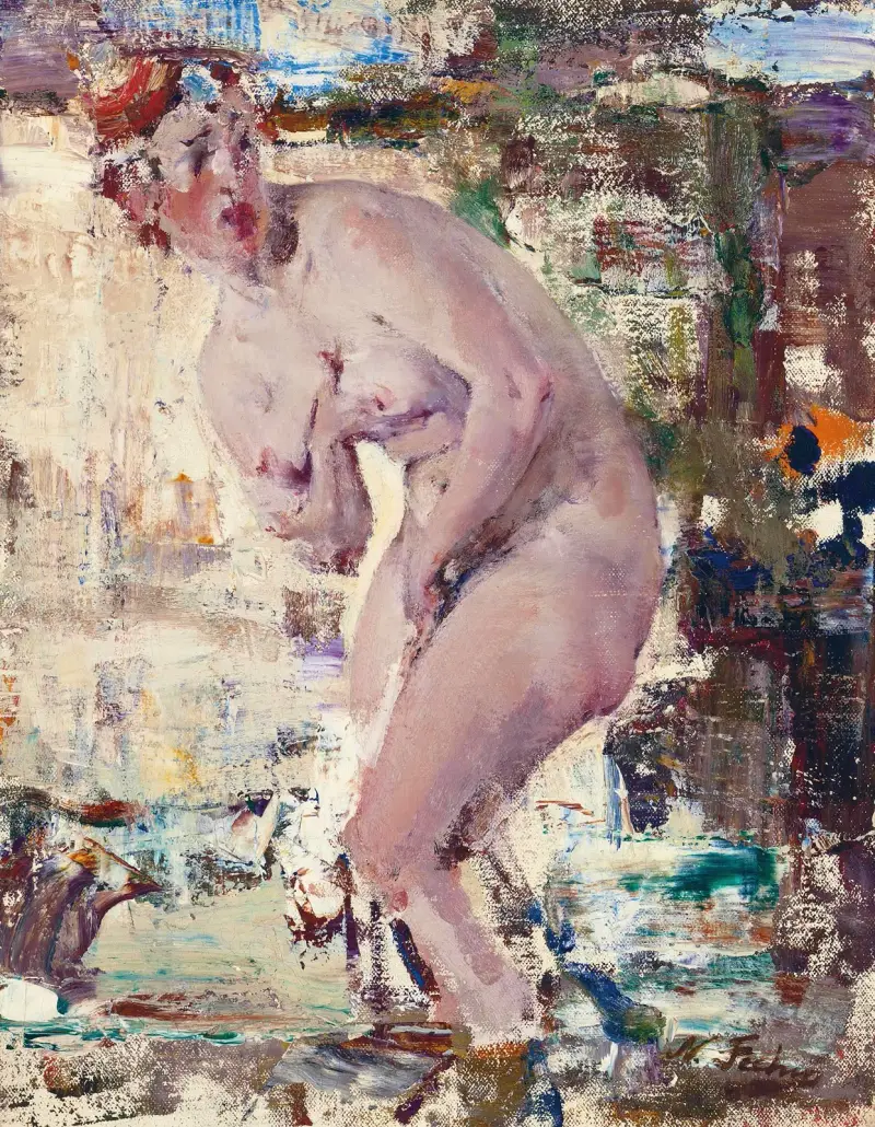 Akt im Fluss von Nicolai Fechin