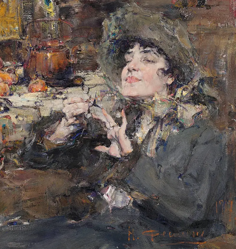 Die Maniküre. Porträt von Mademoiselle Girmond von Nicolai Fechin