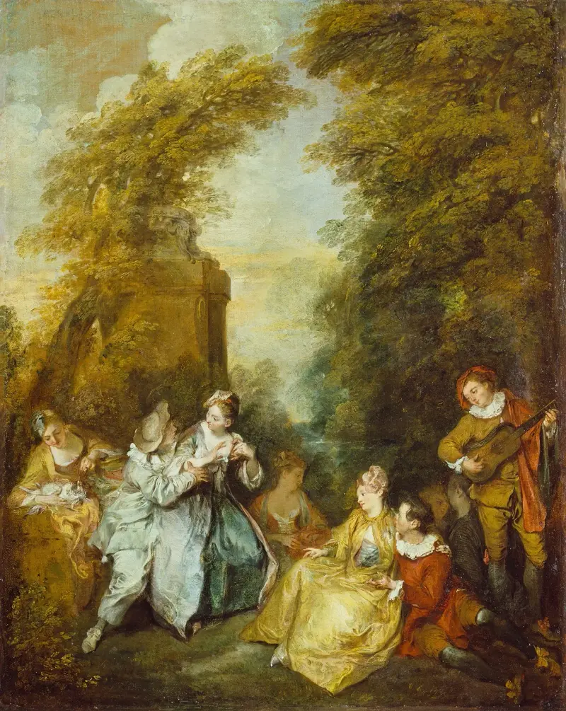 A Gallant Conversation (Conversation galante) av Nicolas Lancret