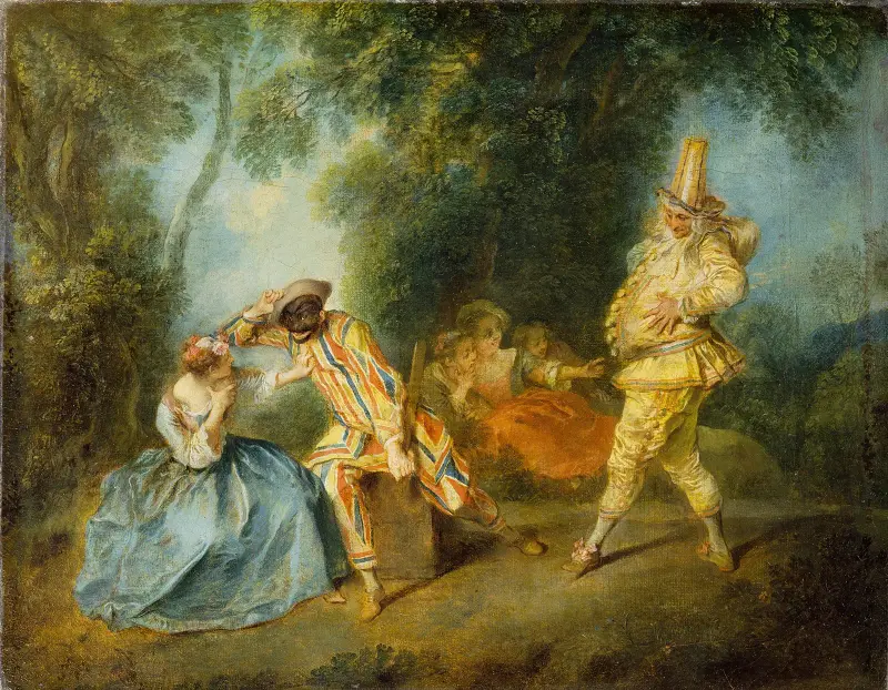 Eine italienische Komödienszene von Nicolas Lancret