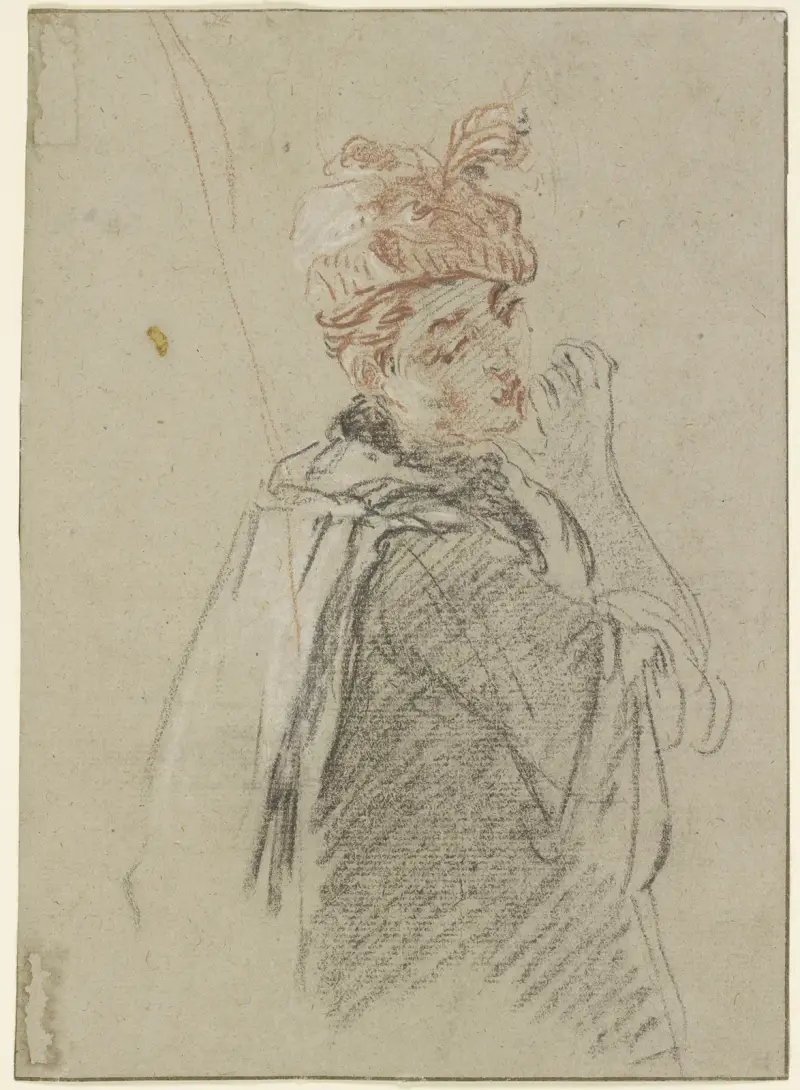 Studie einer sich umwendenden Frau av Nicolas Lancret