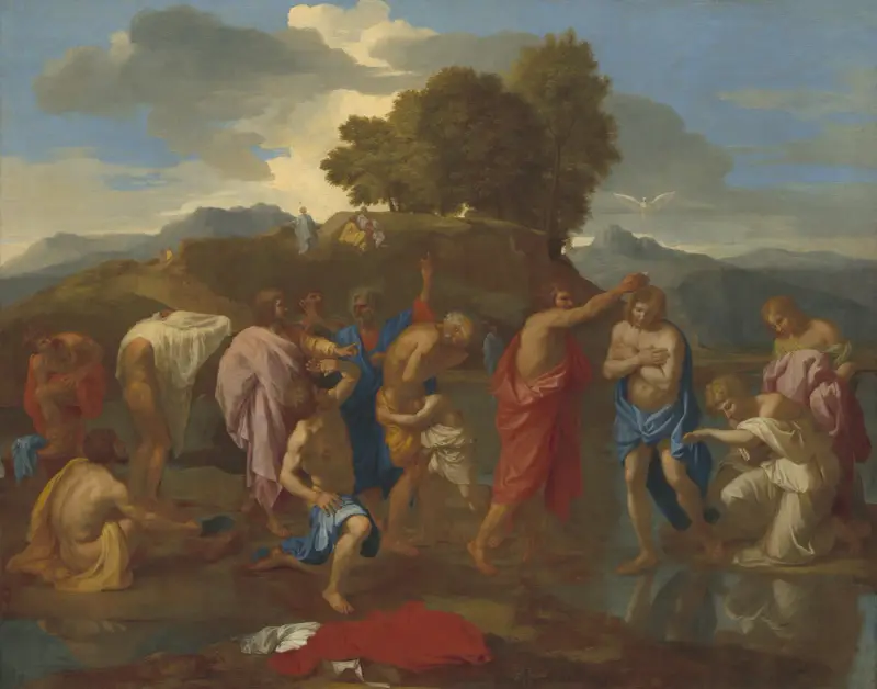 Die Taufe Christi von Nicolas Poussin