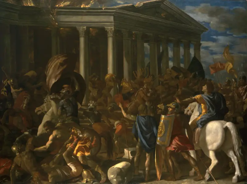 The Destruction And Sack Of The Temple Of Jerusalem av Nicolas Poussin