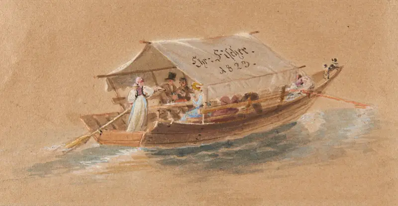 Ausflugsboot auf dem Brienzersee av Franz Niklaus König