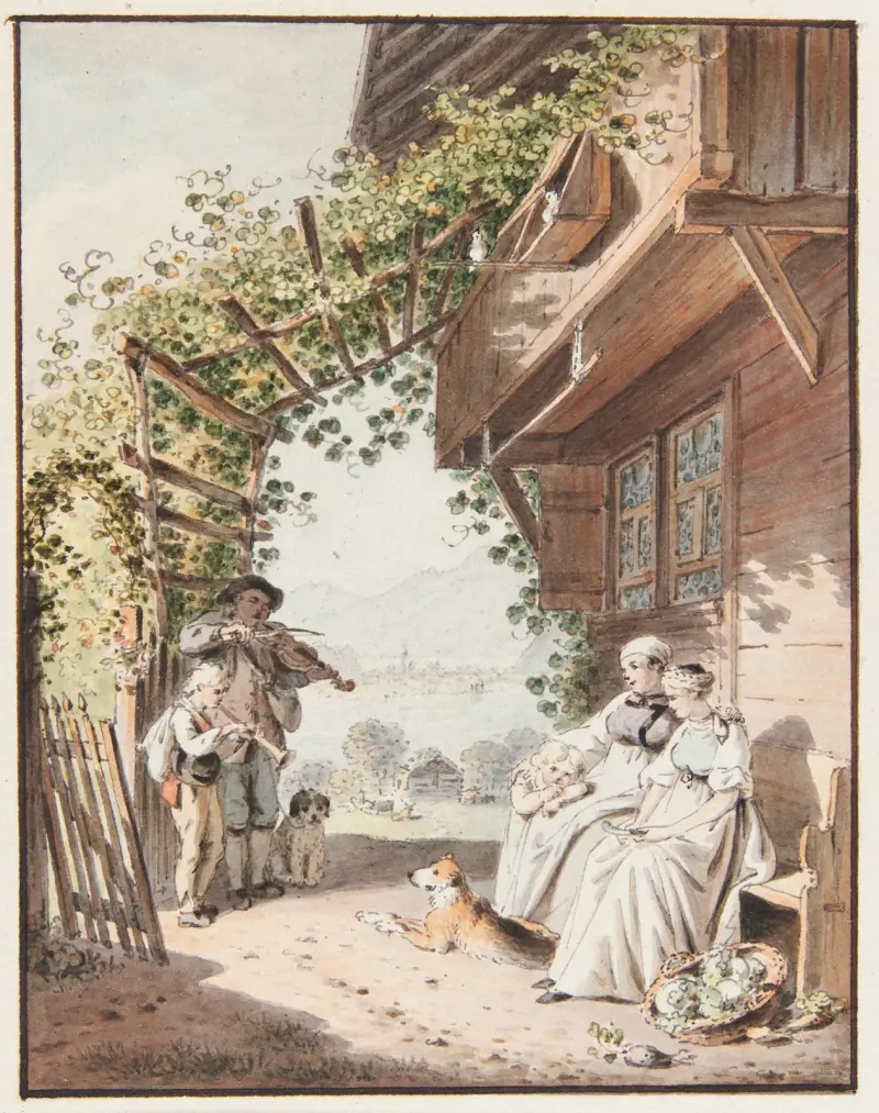 Ständchen eines Geigers und eines Flötenbläsers von Franz Niklaus König