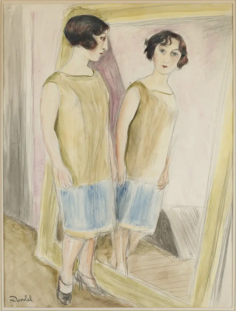 Lucienne vid spegeln av Nils Dardel