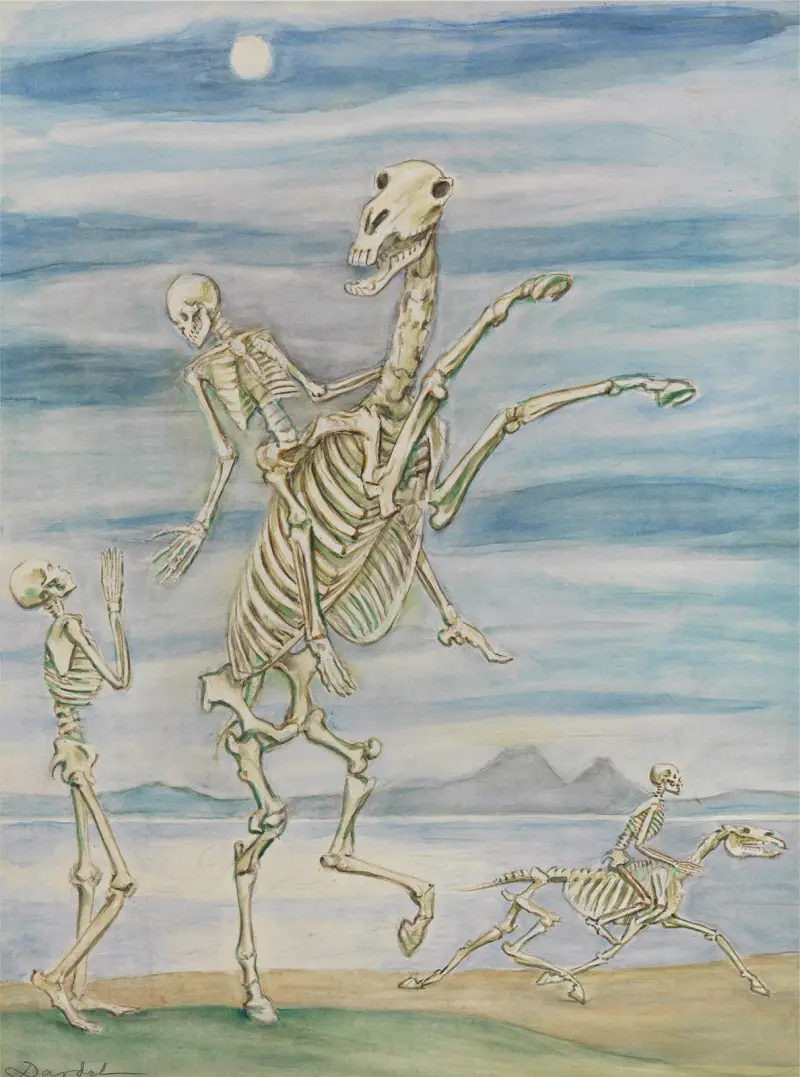 Skelett till häst av Nils Dardel