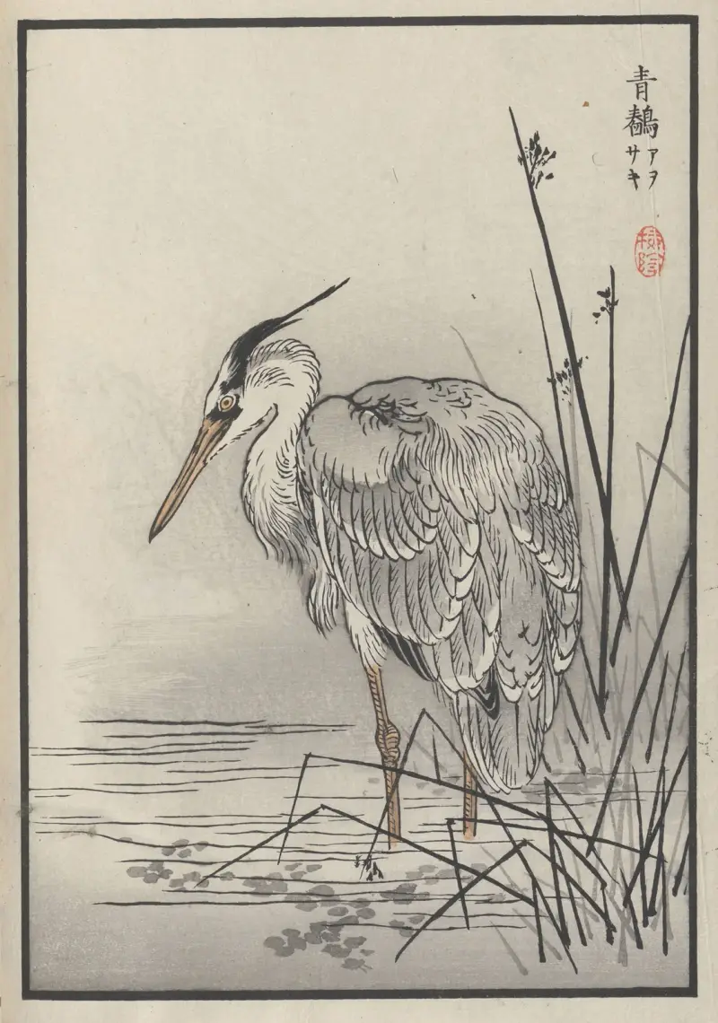 Bairei hyakuchō gafu. Himlen, plansch 28 av Kōno Bairei