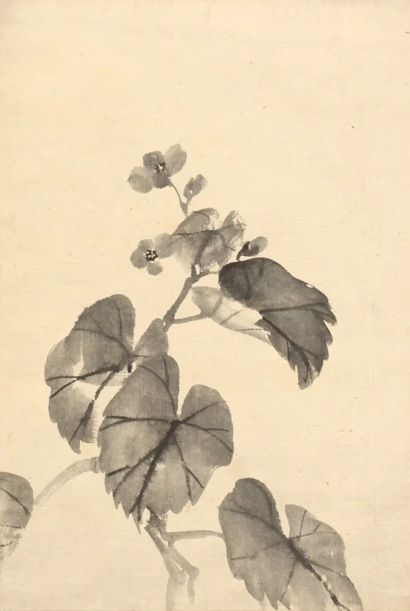 Blühender Begonienzweig von Kōno Bairei