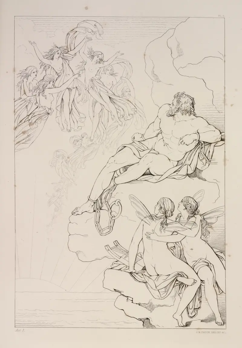 Compositions from Shelley’s Prometheus unbound Pl.3 av Sir Joseph Noel Paton