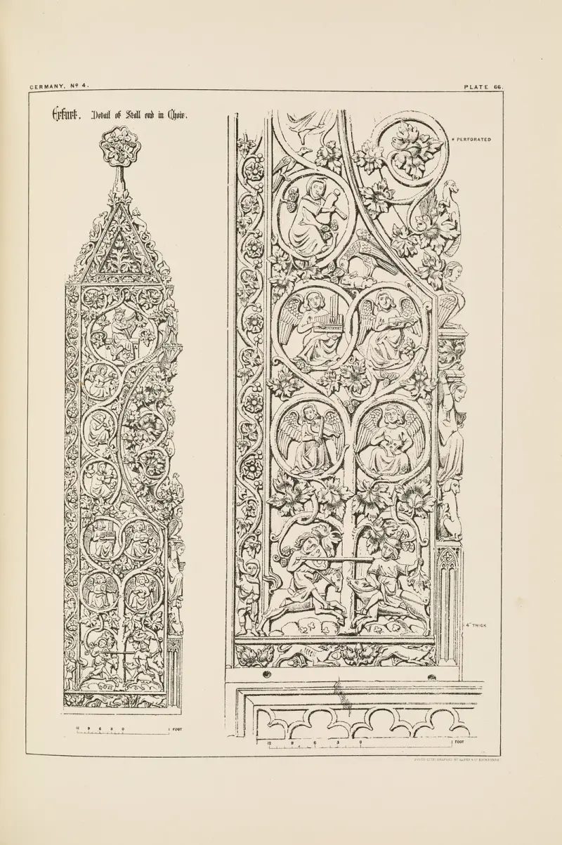 Erfurt. Cathedral. Detail of Stall End in Choir av Richard Norman Shaw