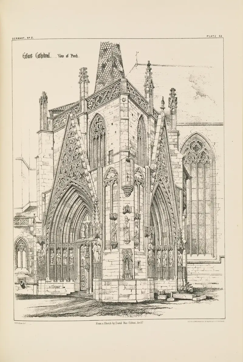 Erfurt. Katedralen. Vy över portalen av Richard Norman Shaw