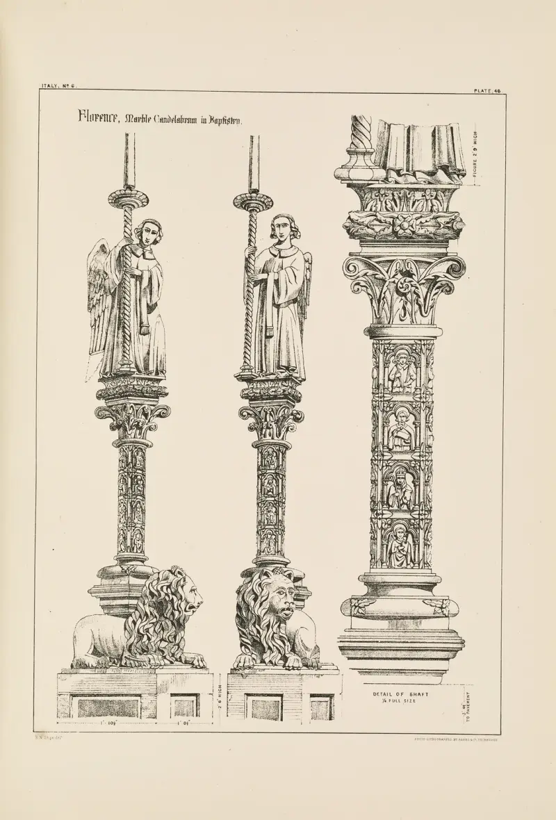 Florens. Marmorkandelaber i baptisteriet av Richard Norman Shaw