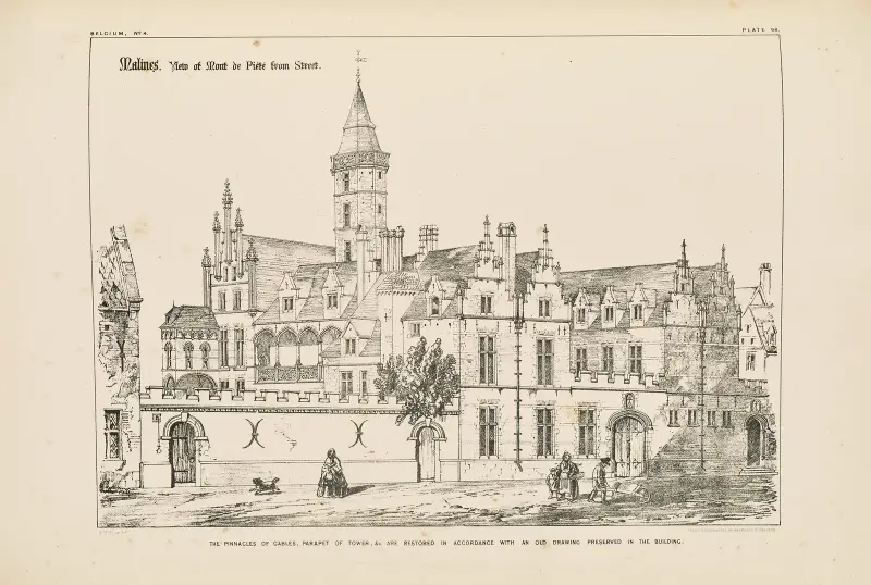 Malines. Mont de Piété. View from Street av Richard Norman Shaw