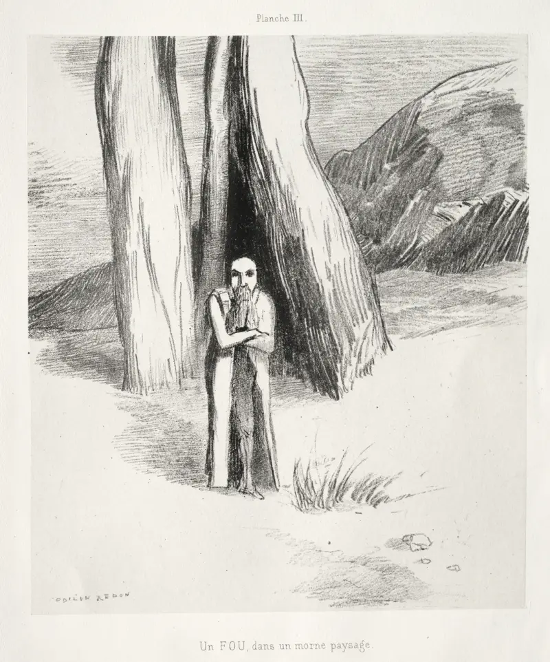 A Madman in a Dismal Landscape av Odilon Redon