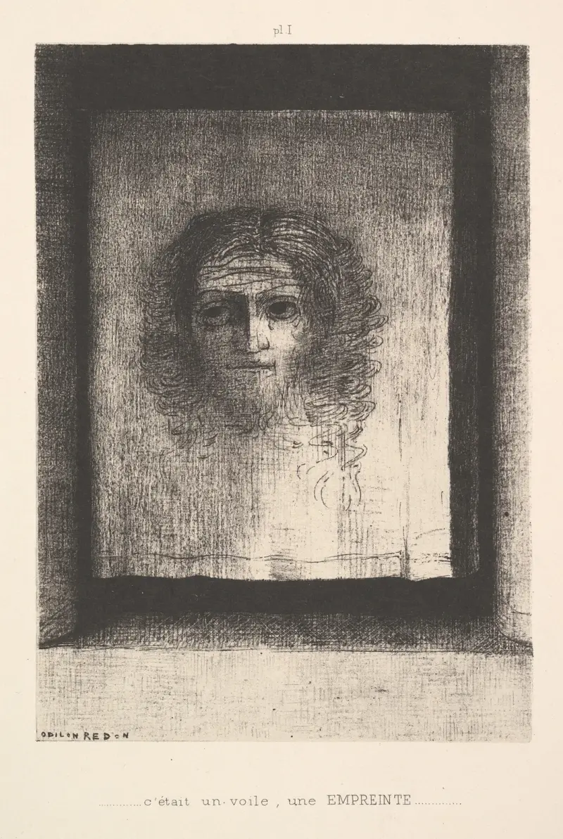 A Veil, a Printed Image av Odilon Redon