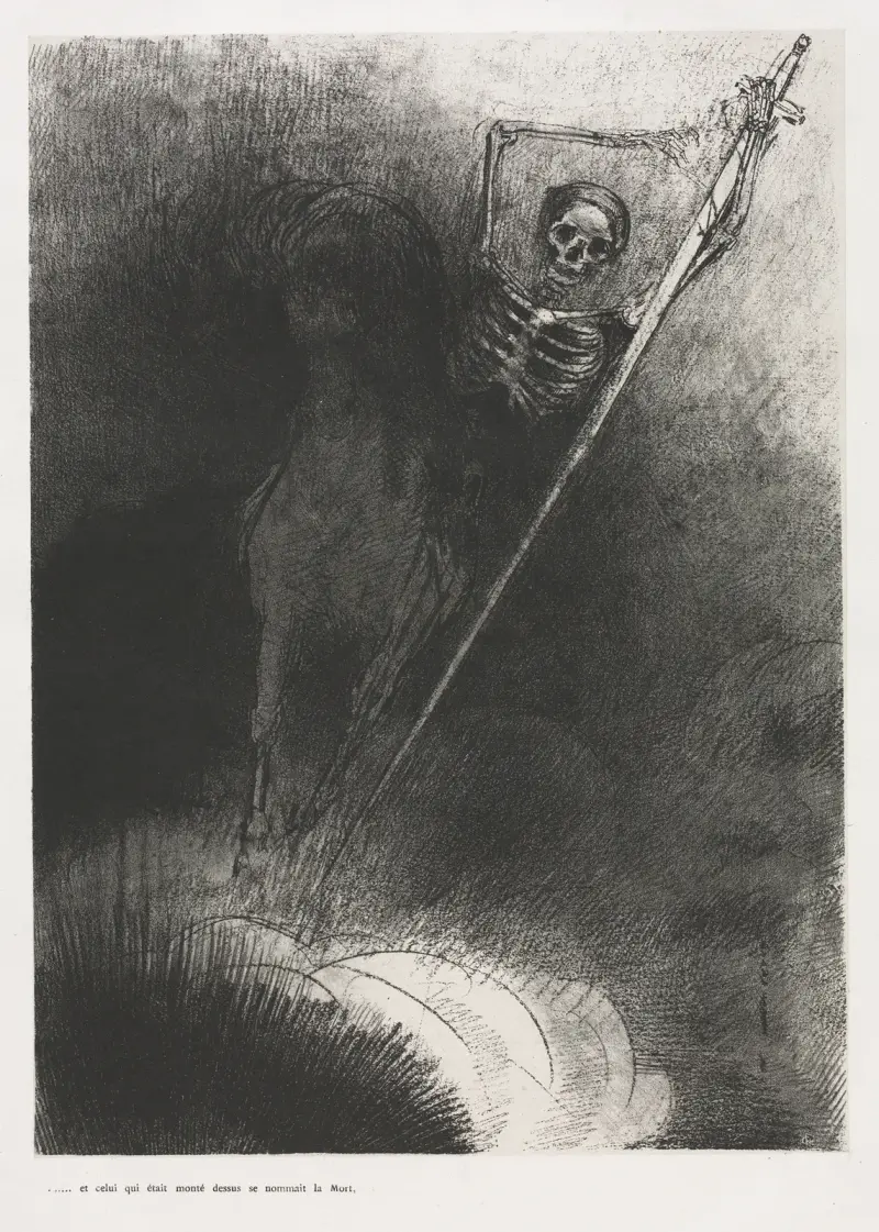 Och han som satt på honom hette Döden av Odilon Redon