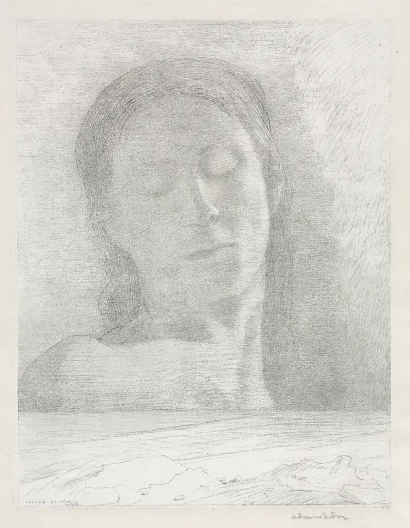 Closed Eyes, 1890 – nr 2 av Odilon Redon