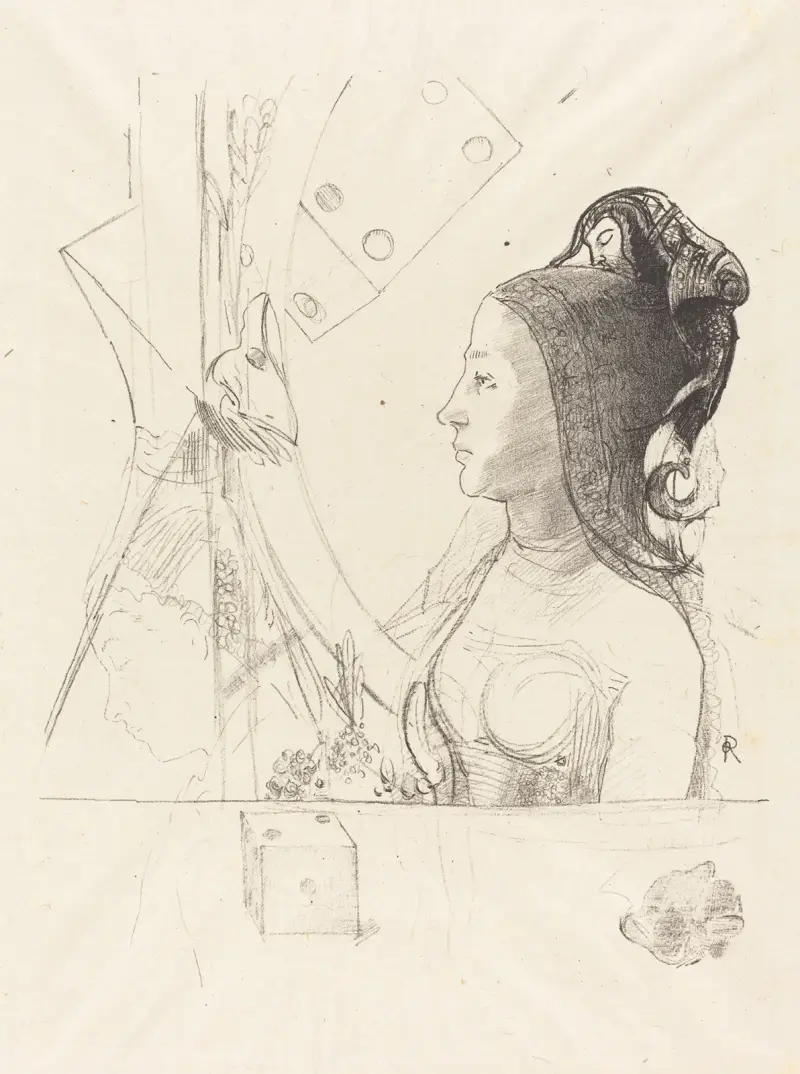 Femme de Profil (Profile of a Woman) av Odilon Redon