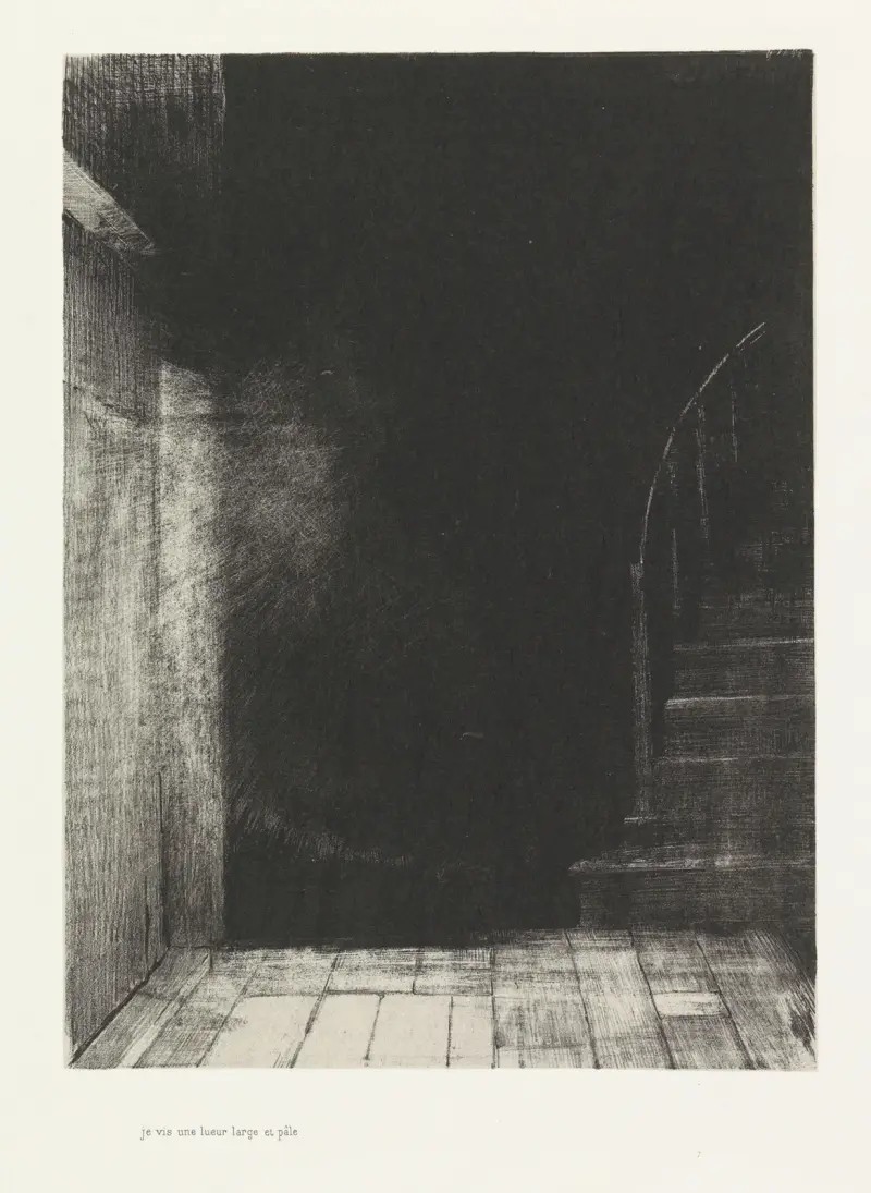 Jag såg en ljusglimt, stor och blek av Odilon Redon