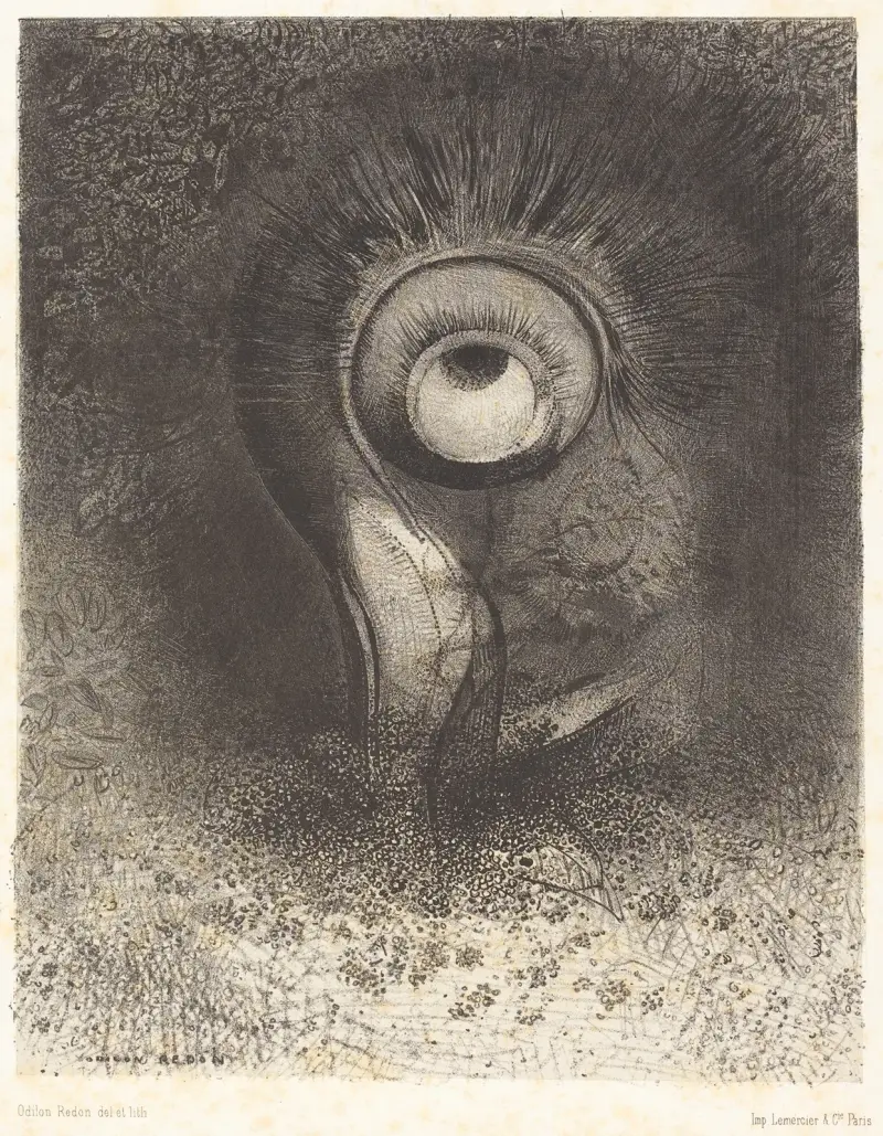 Vielleicht gab es eine erste Vision, erprobt in der Blume von Odilon Redon