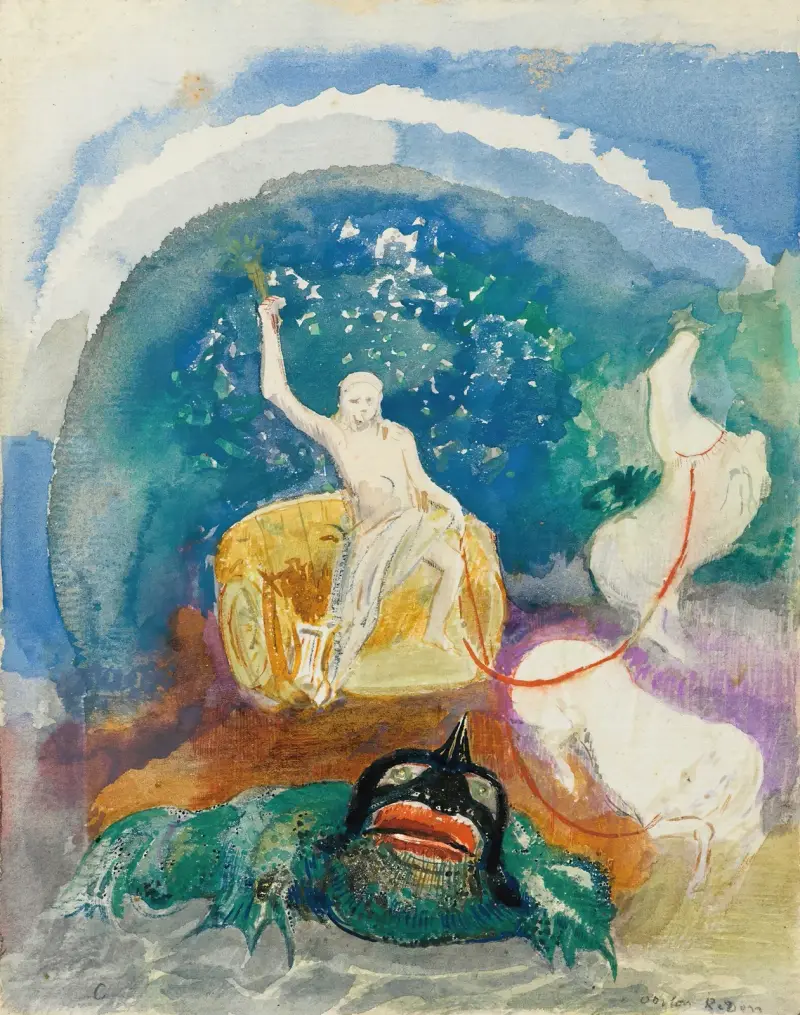Zelená bestie (Apollón jedoucí na pythonském hadu), Odilon Redon