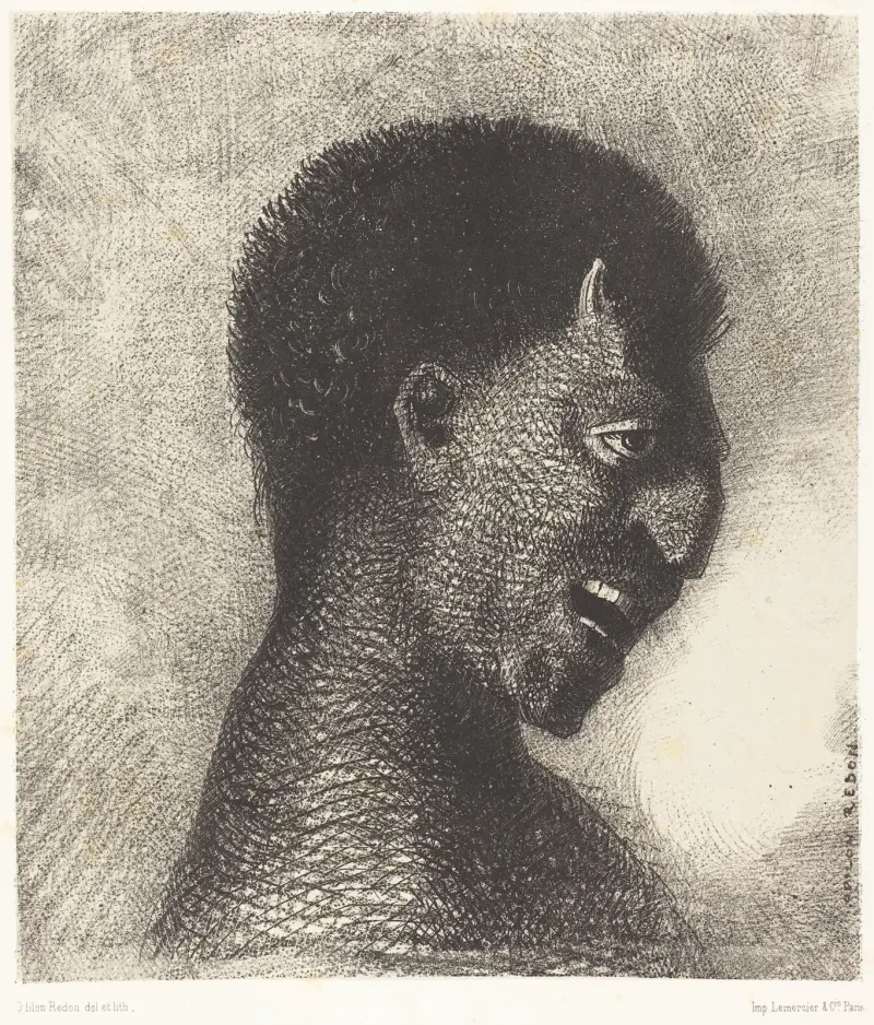 Satyr med cyniskt leende av Odilon Redon