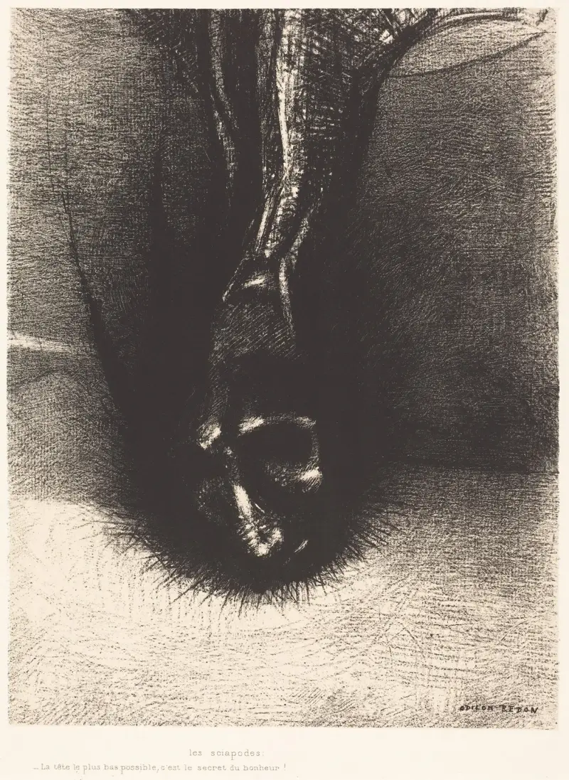 Sciapodové; hlava co nejníže, to je tajemství štěstí!, Odilon Redon