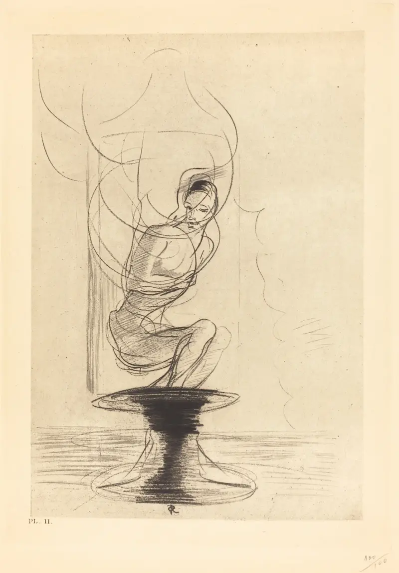Stundom finner man en gammal flaska som minns, ur vilken en levande själ springer fram och återvänder, 1890 – nr 2 av Odilon Redon