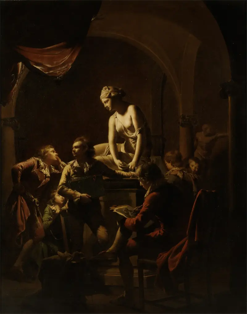 Akademie beim Lampenlicht von Joseph Wright of Derby