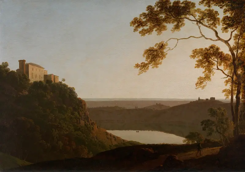 Der Nemisee bei Sonnenuntergang von Joseph Wright of Derby