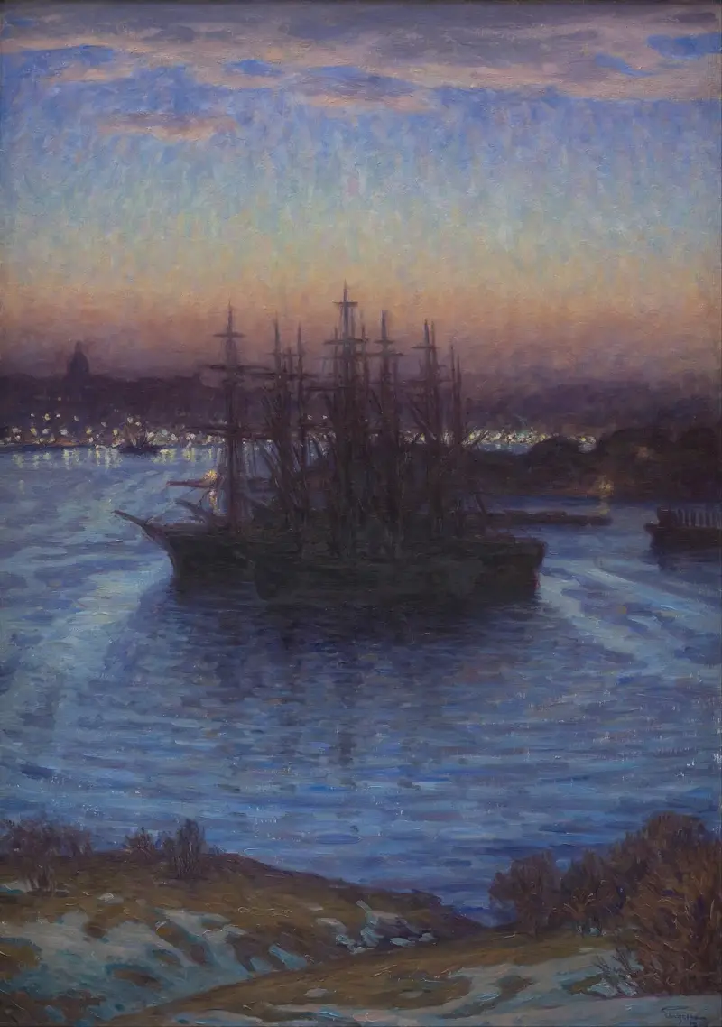 Ships at Anchor. Winter, Prince Eugen, Duke of Närke