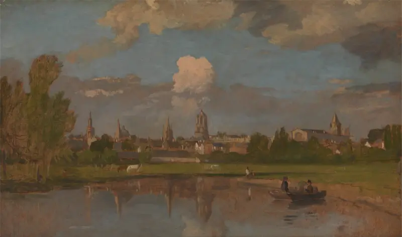 Oxford från floden med Christ Church i förgrunden av William Turner of Oxford