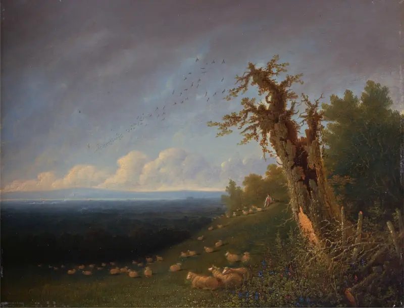 Hirtenjunge auf einem Hügel von William Turner of Oxford