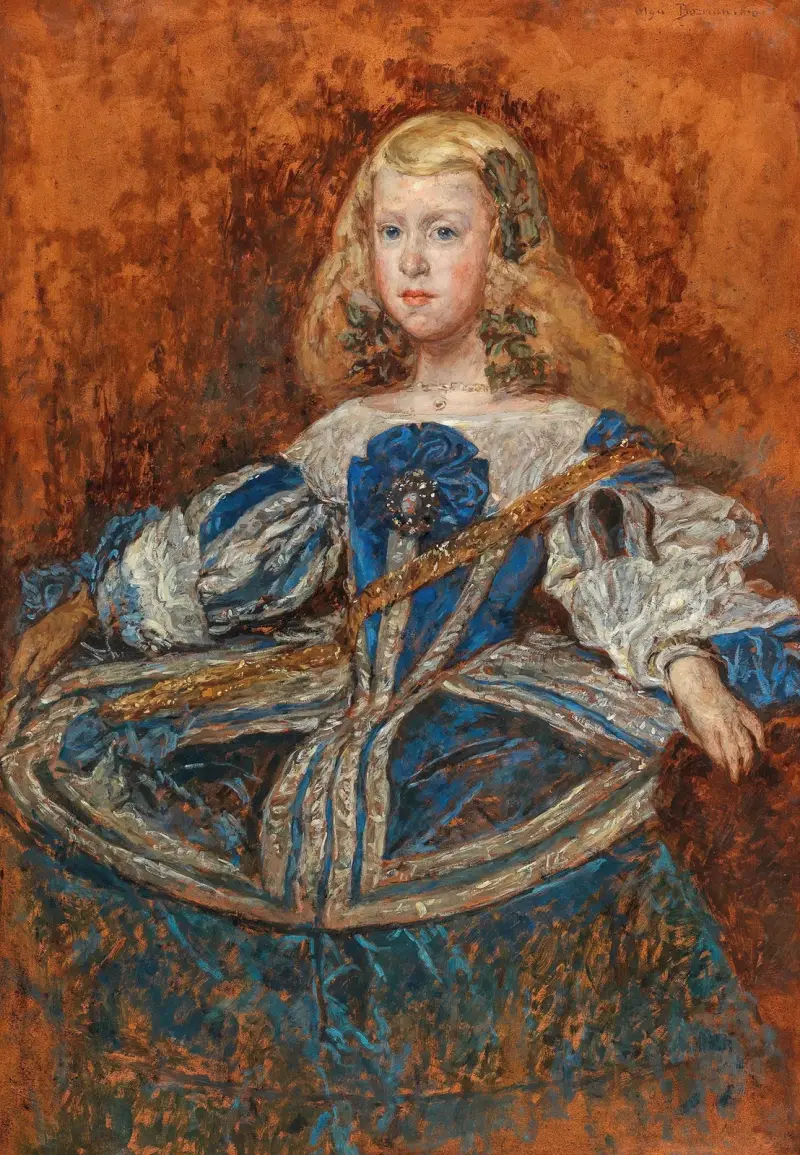 Porträtt av infantinnan Margarita efter Diego Velázquez av Olga Boznanska