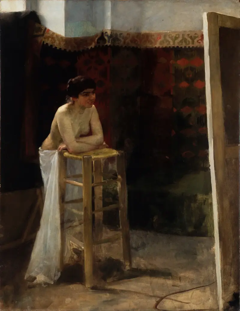 Ženský model v ateliéru, Oscar Björck