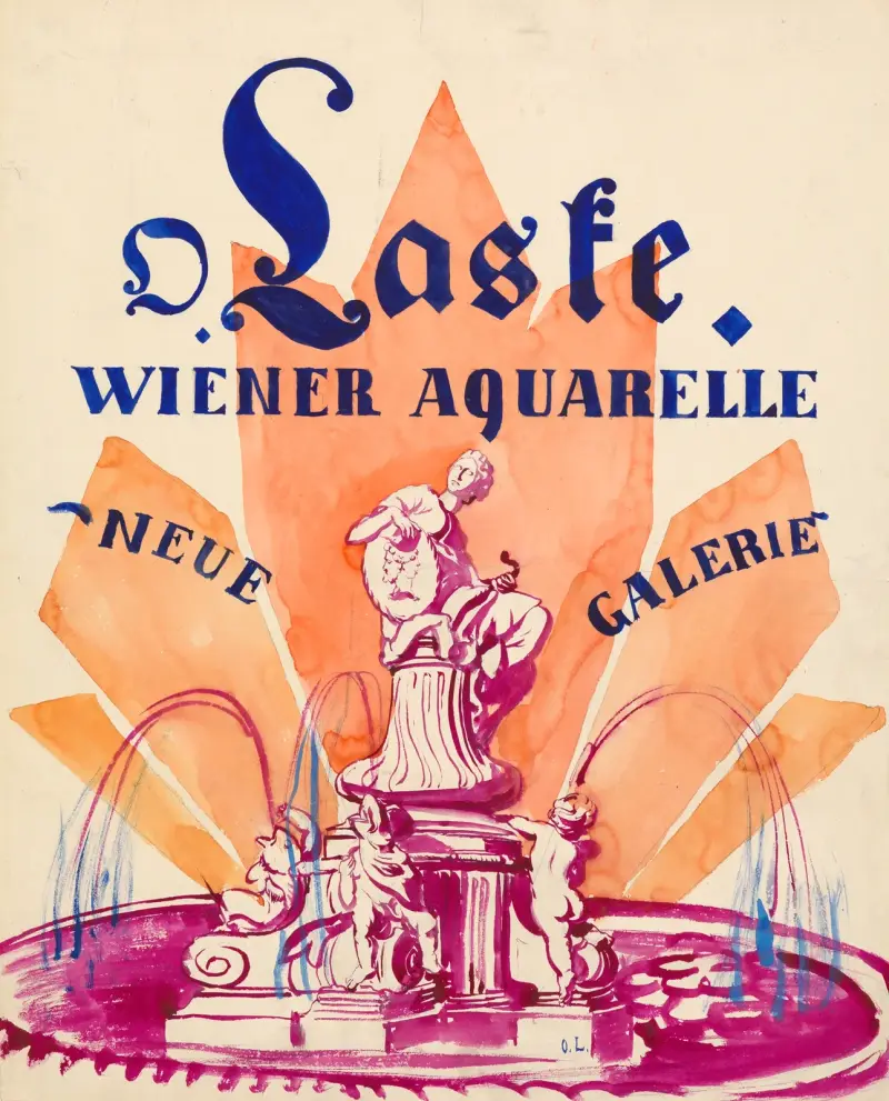 Utställningsaffisch – Oskar Laske, Wiener Aquarelle. Neue Galerie. av Oskar Laske