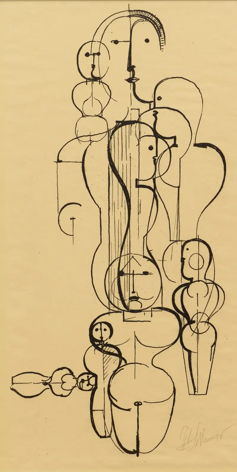 Figural Plan K 1 (Figurenplan K 1) av Oskar Schlemmer