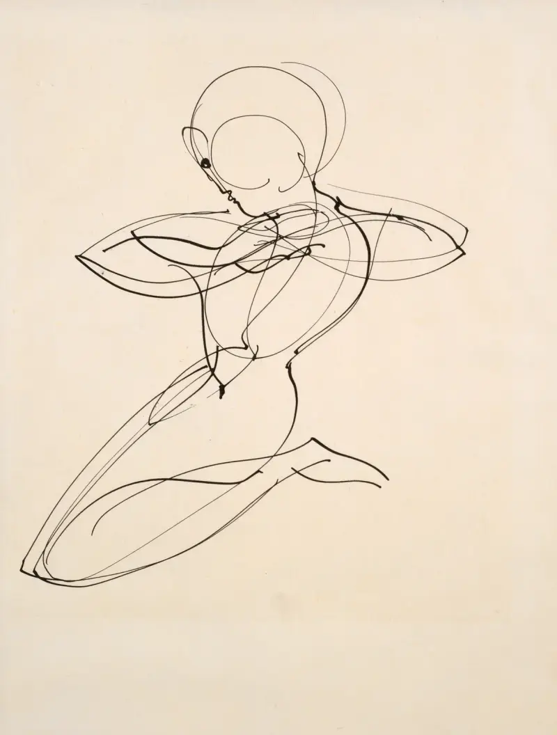 Kneeling Figure av Oskar Schlemmer