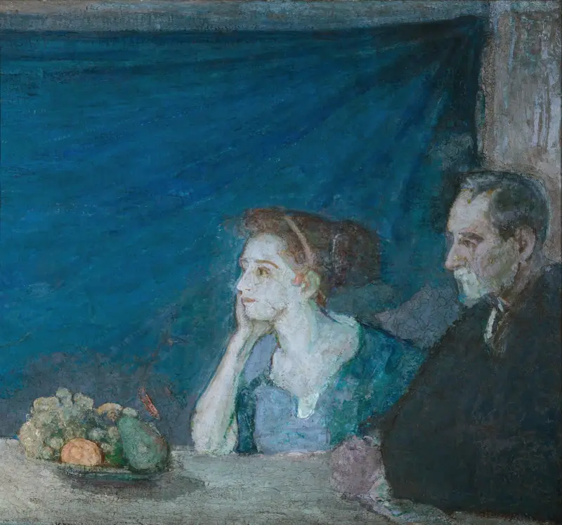 Porträt von Herrn und Frau Atherton Curtis mit Stillleben von Henry Ossawa Tanner