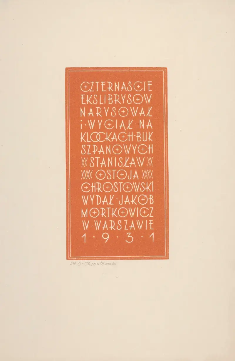 Bokomslag till Mieczysław Treter av Stanisław Ostoja-Chrostowskis exlibris av Stanisław Ostoja-Chrostowski
