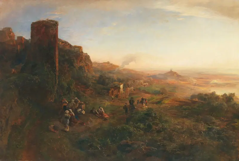Kvällsstämning i de albanska bergen av Oswald Achenbach
